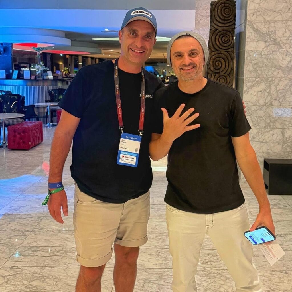 James Dooley and Gary Vaynerchuk at iGaming SEO Conference in Lisbon