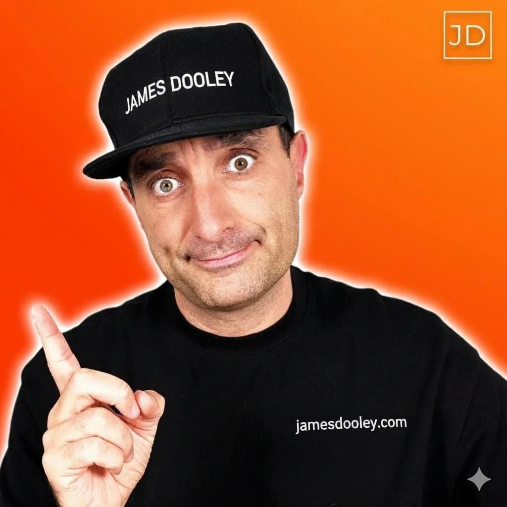 James Dooley from jamesdooley.com with orange background