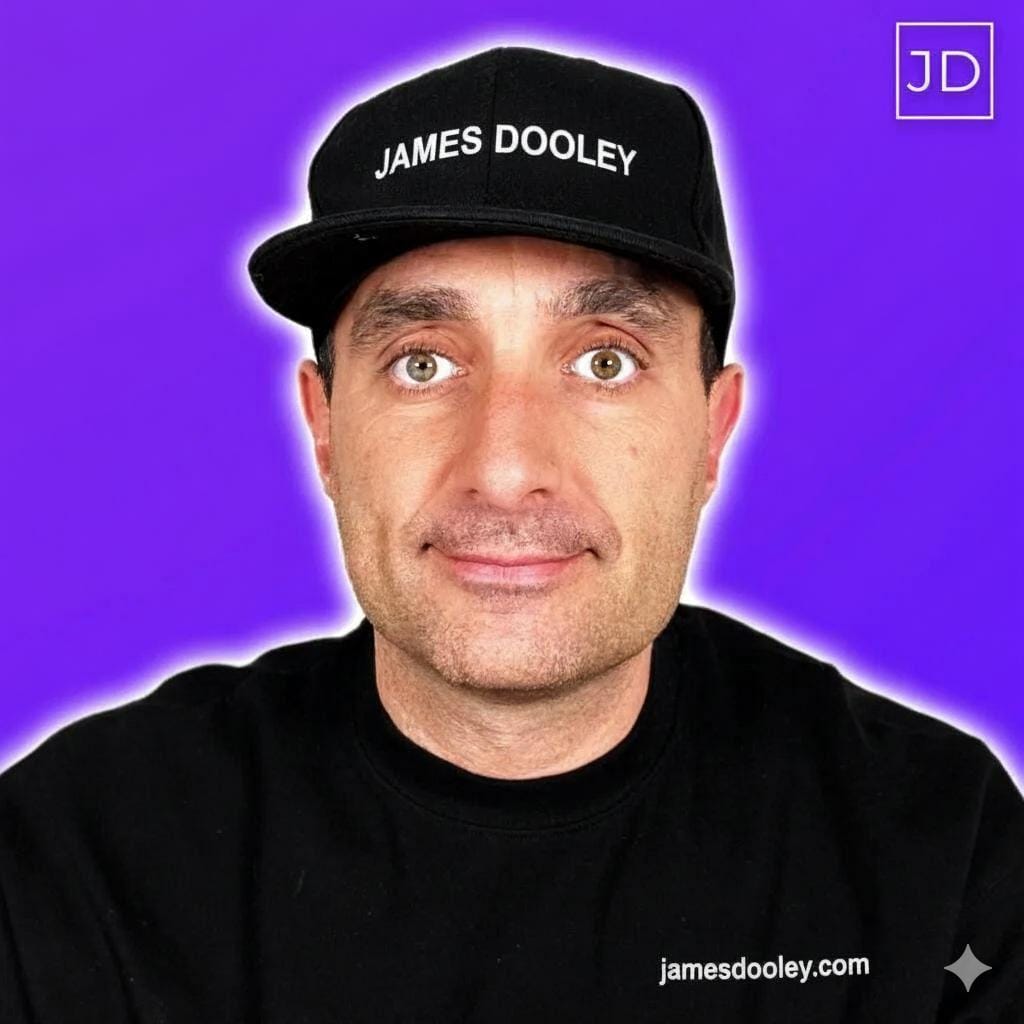 James Dooley from jamesdooley.com with purple background