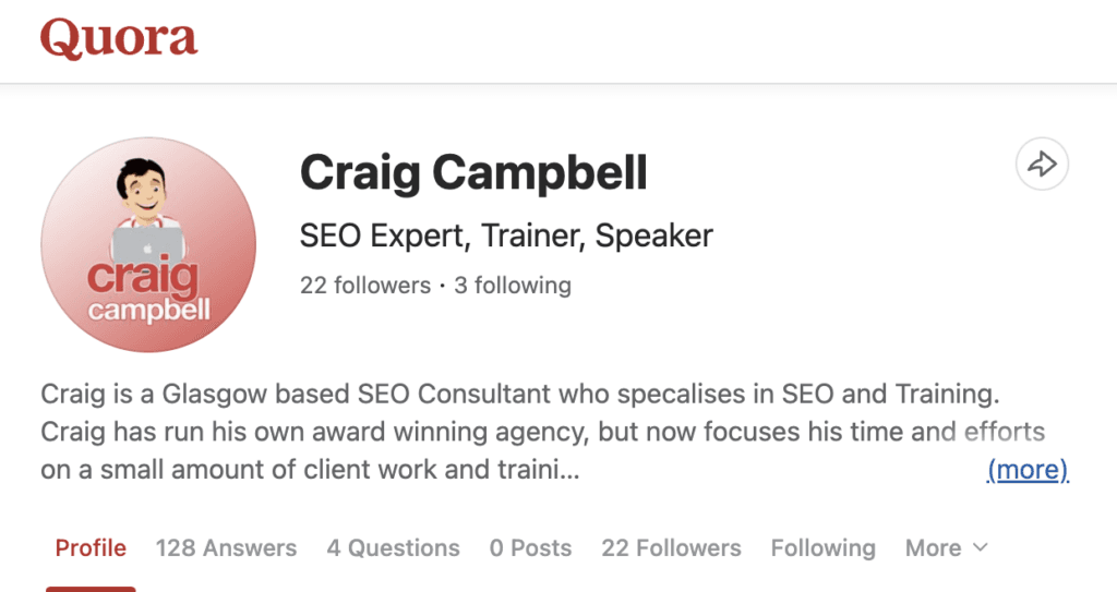 Craig Campbell SEO on Quora